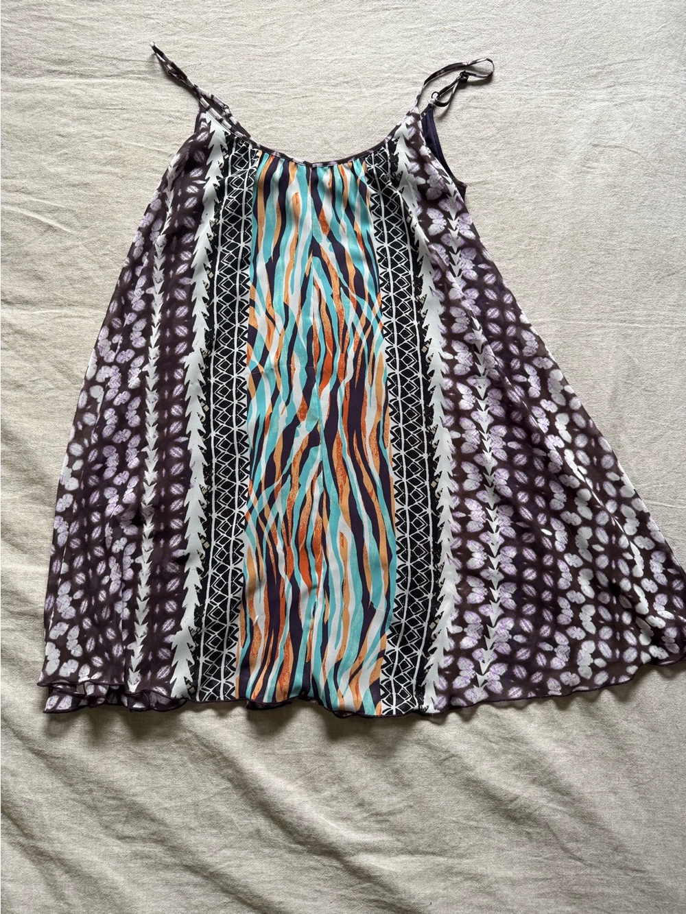 Express Purple Dress with Printed Design - Picture 2 of 4